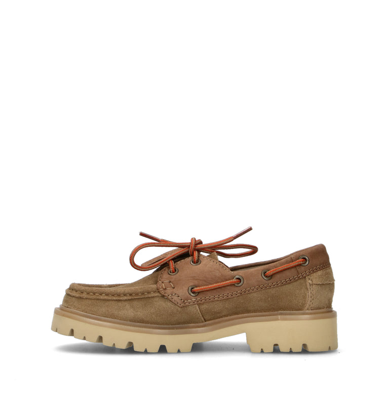 CLARKS CORE CLEYHILL BOAT Scarpa barca donna beige in pelle