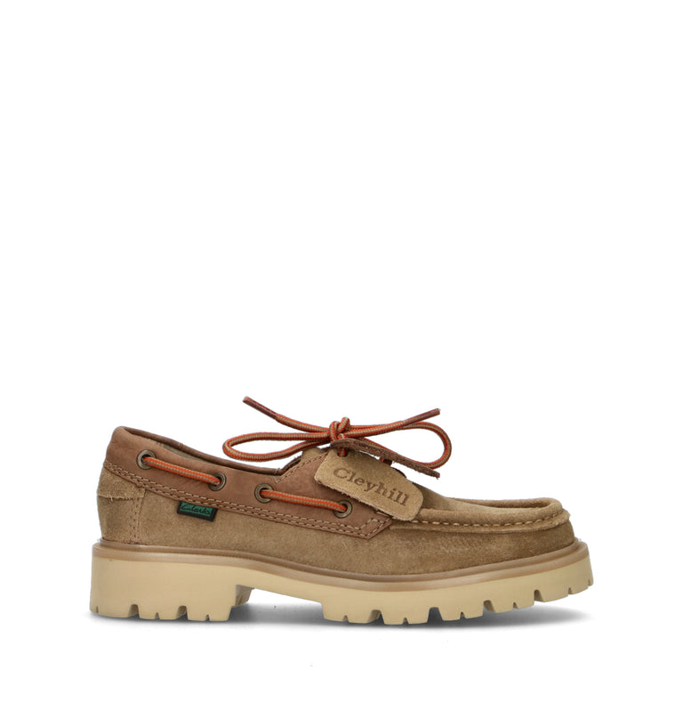 CLARKS CORE CLEYHILL BOAT Scarpa barca donna beige in pelle