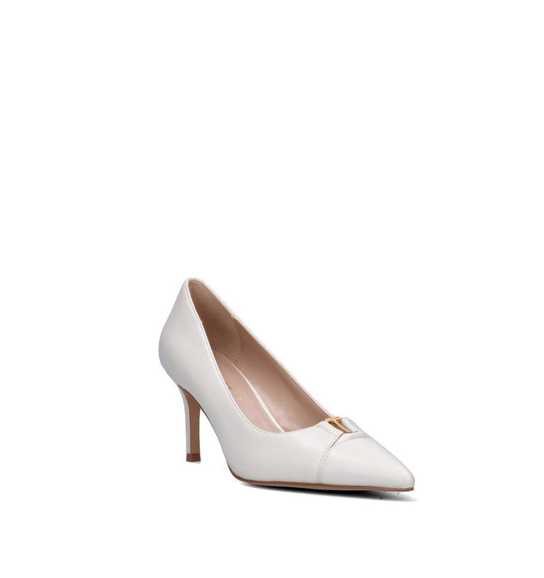 TWIN SET-SIMONA BARBIERI Décolleté donna bianco in pelle
