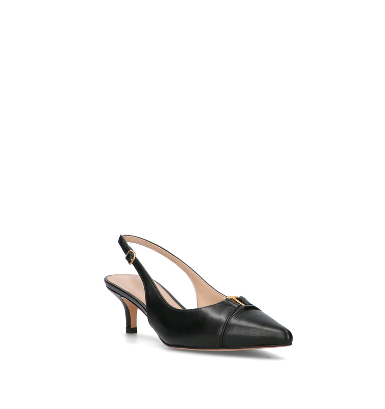 TWIN SET-SIMONA BARBIERI Slingback donna nera in pelle