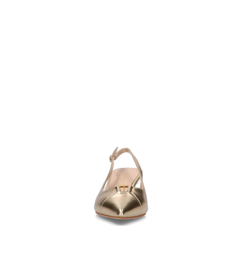 TWIN SET-SIMONA BARBIERI Slingback donna platino in pelle