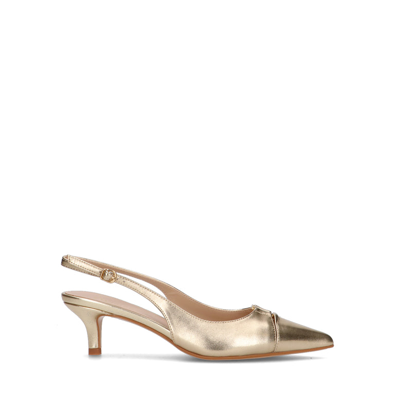 TWIN SET-SIMONA BARBIERI Slingback donna platino in pelle