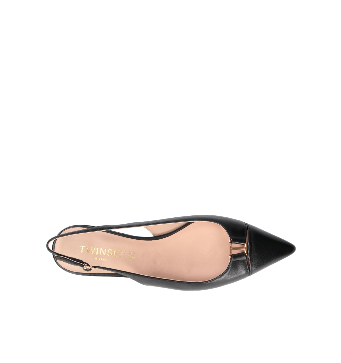TWIN SET-SIMONA BARBIERI Slingback donna nera in pelle