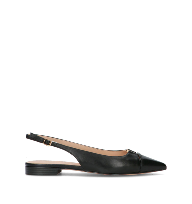 TWIN SET-SIMONA BARBIERI Slingback donna nera in pelle