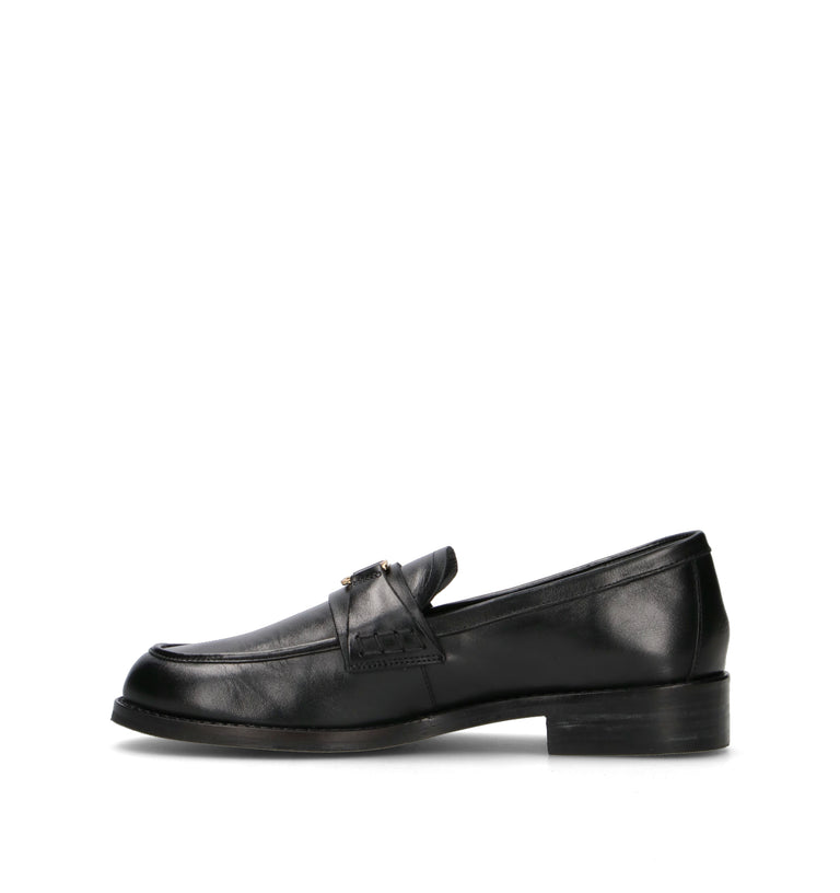 TWIN SET-SIMONA BARBIERI Mocassino donna nero in pelle