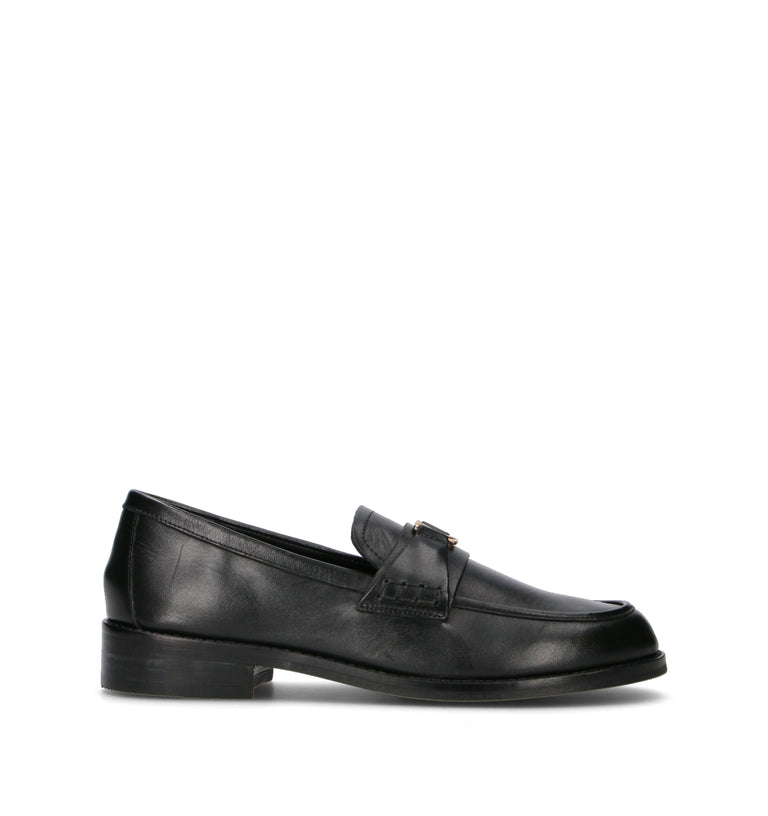 TWIN SET-SIMONA BARBIERI Mocassino donna nero in pelle