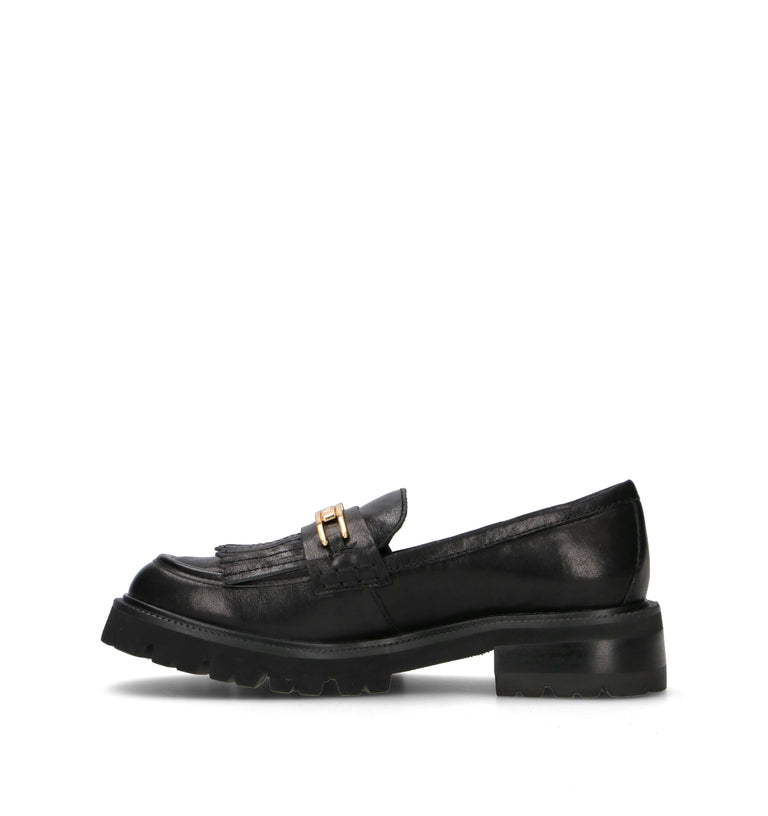 TWIN SET-SIMONA BARBIERI Mocassino donna nero in pelle