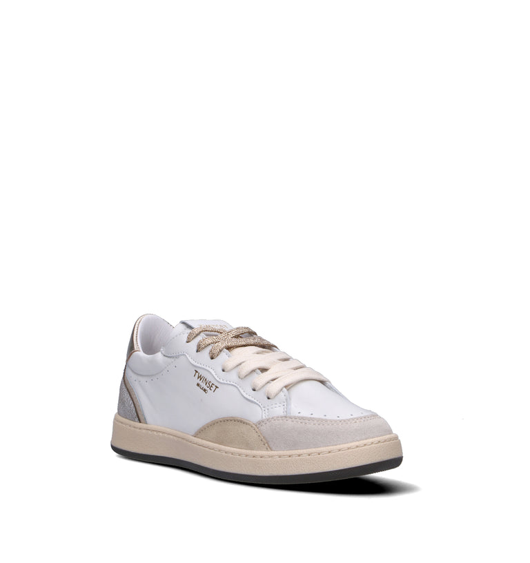TWIN SET-SIMONA BARBIERI Sneaker donna bianca in pelle