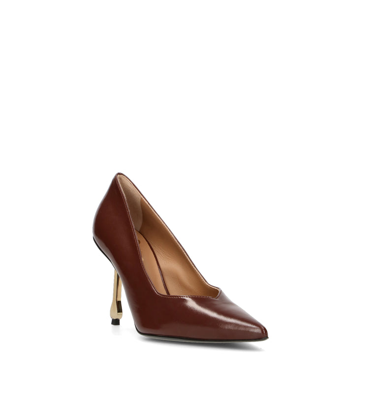 WO MILANO Décolleté donna marrone in pelle