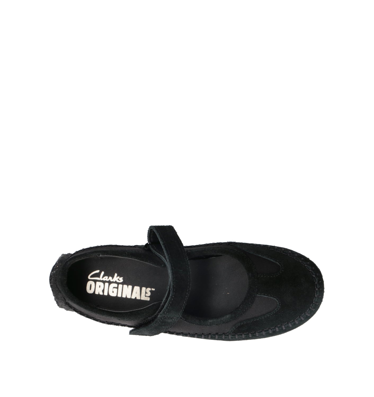 CLARKS EVO TOR LOW BAR Ballerina donna nera in suede