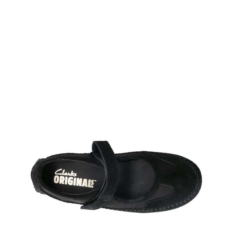 CLARKS EVO TOR LOW BAR Ballerina donna nera in suede