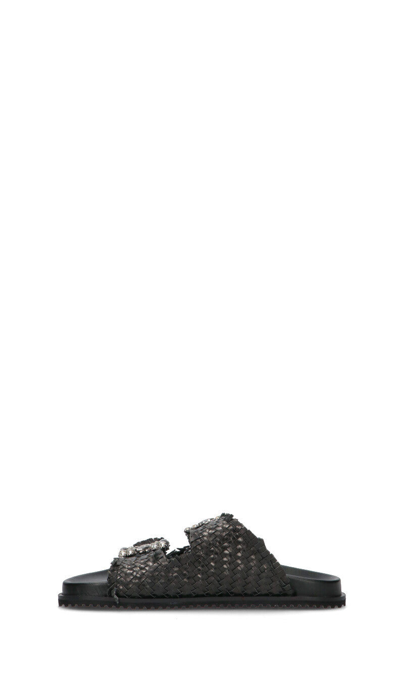 GRAFIA Ciabatta donna nera in pelle