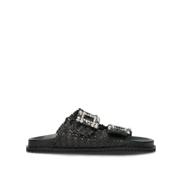 GRAFIA Ciabatta donna nera in pelle