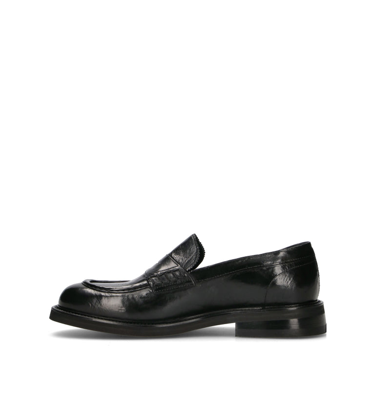 DUCANERO Mocassino uomo nero in pelle
