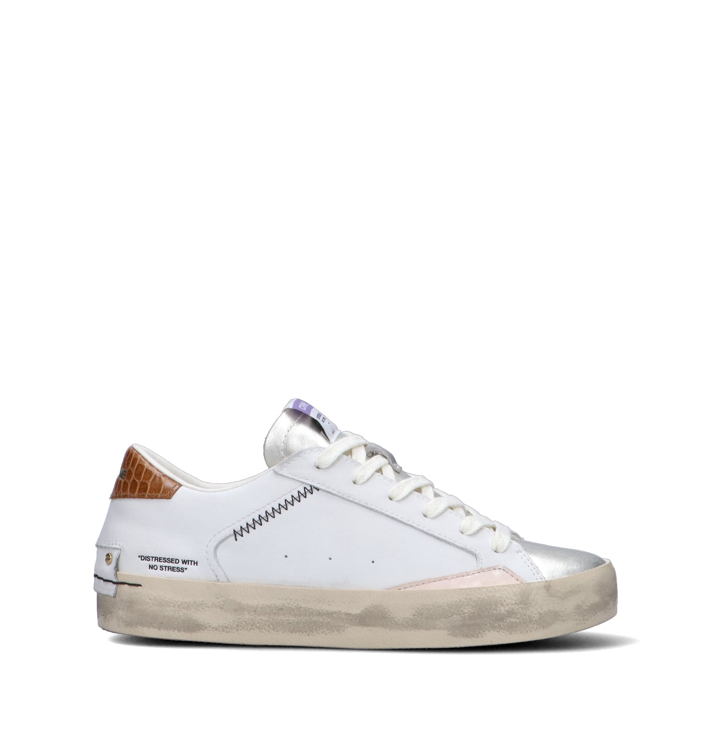 CRIME Sneaker donna bianca in pelle