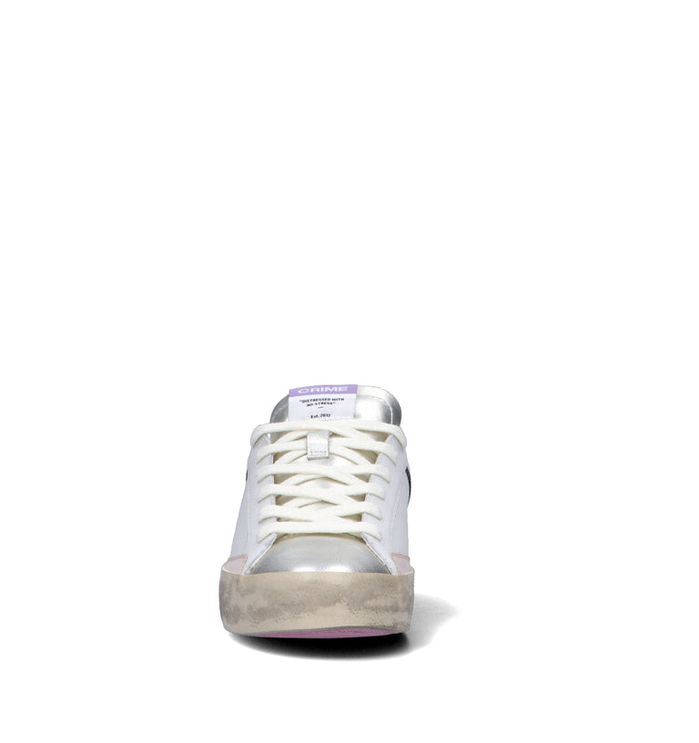 CRIME Sneaker donna bianca in pelle