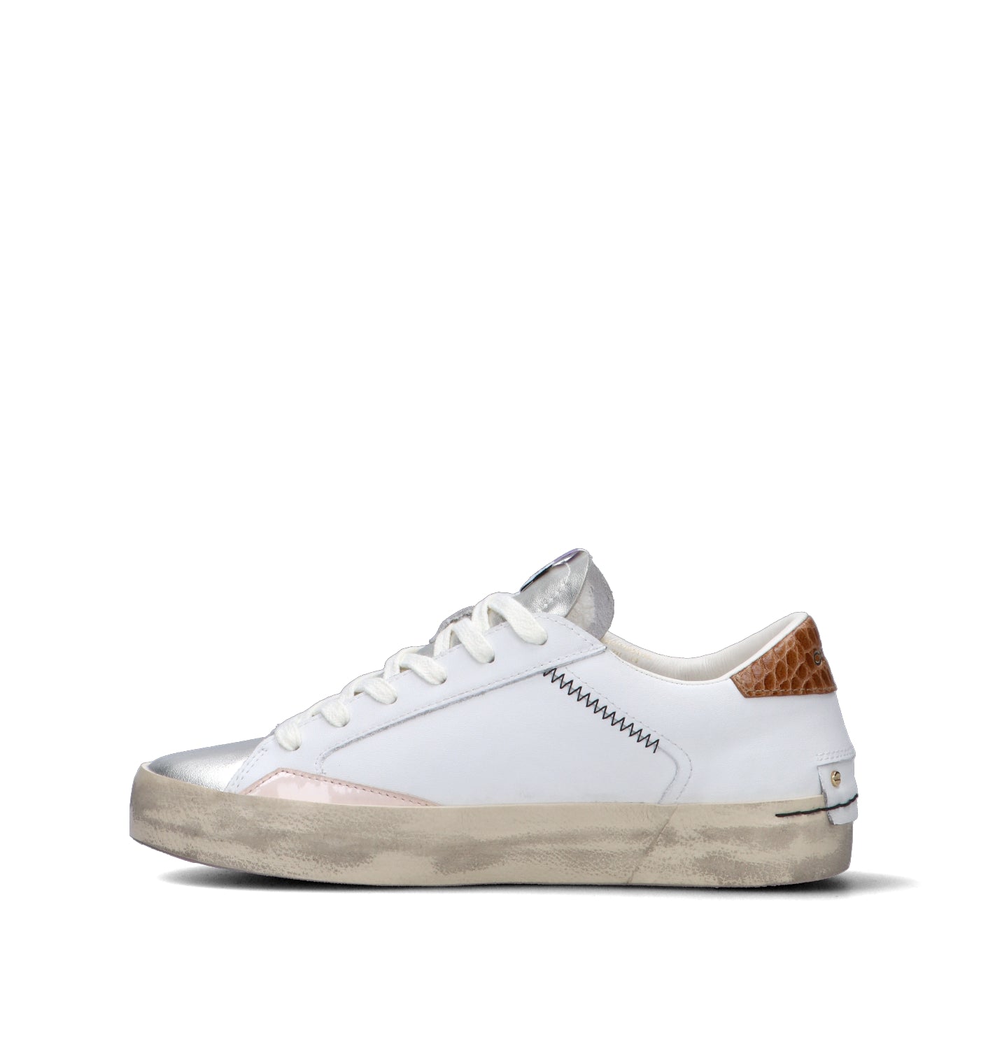 CRIME Sneaker donna bianca in pelle