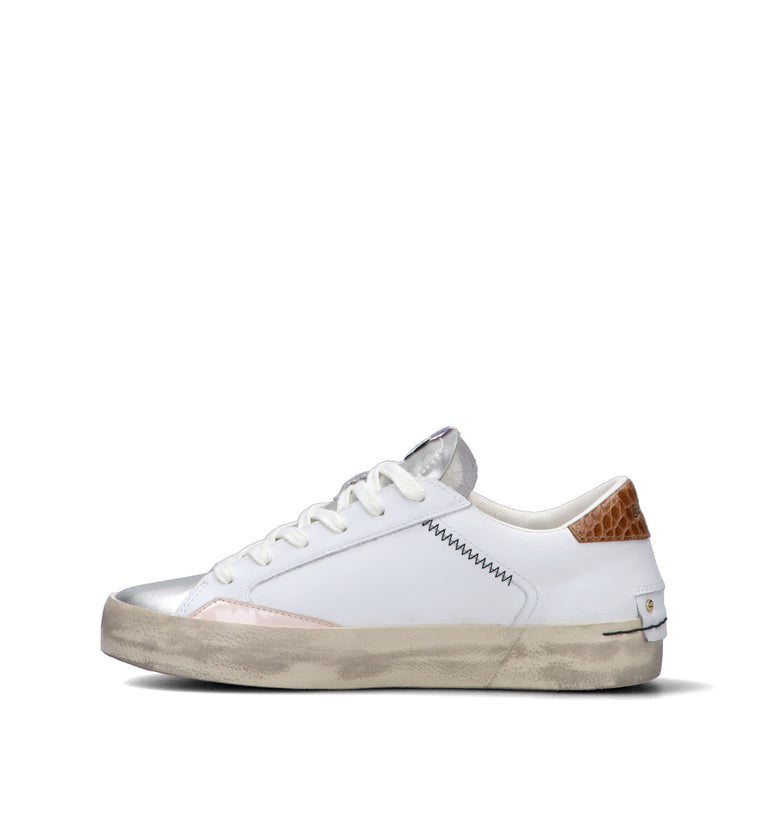 CRIME Sneaker donna bianca in pelle