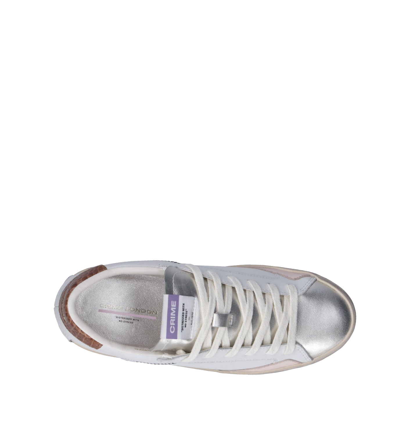 CRIME Sneaker donna bianca in pelle