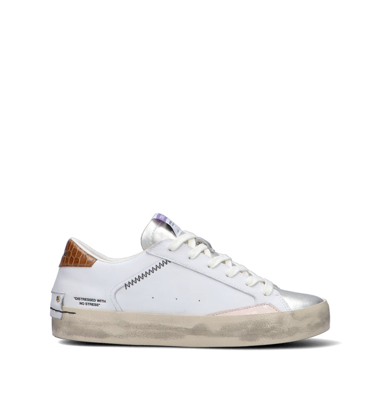 CRIME Sneaker donna bianca in pelle