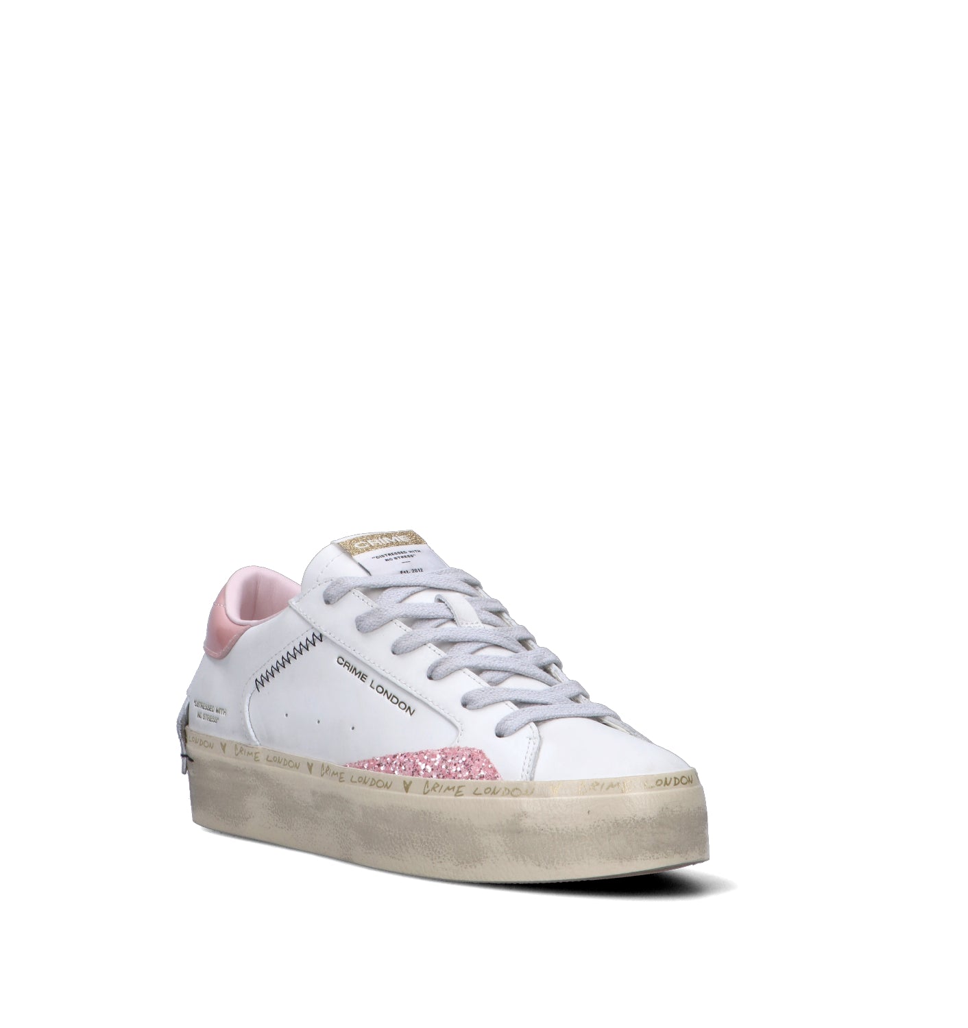 CRIME Sneaker donna bianca in pelle