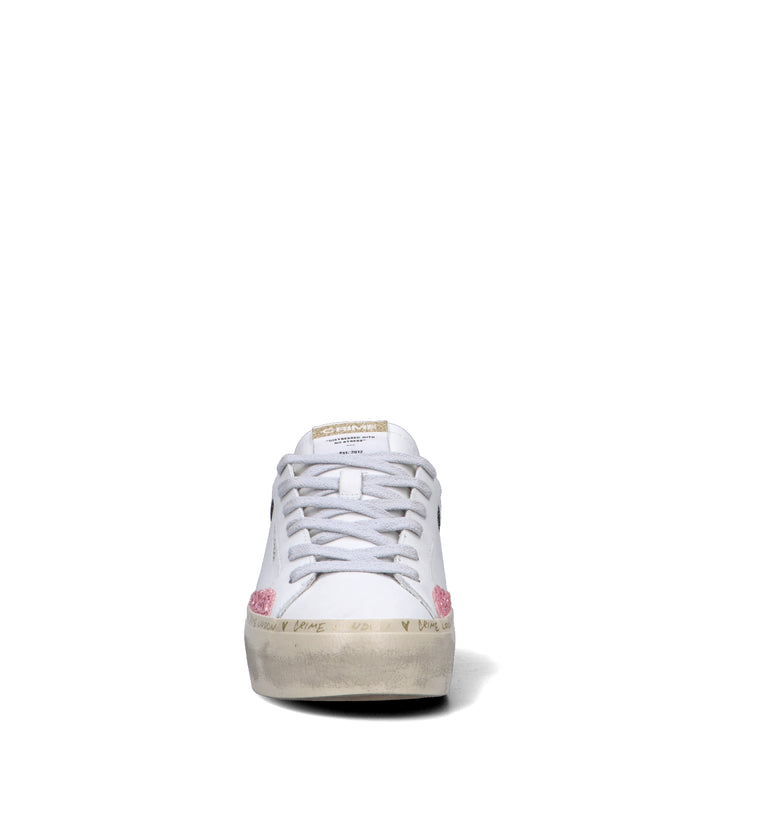 CRIME Sneaker donna bianca in pelle