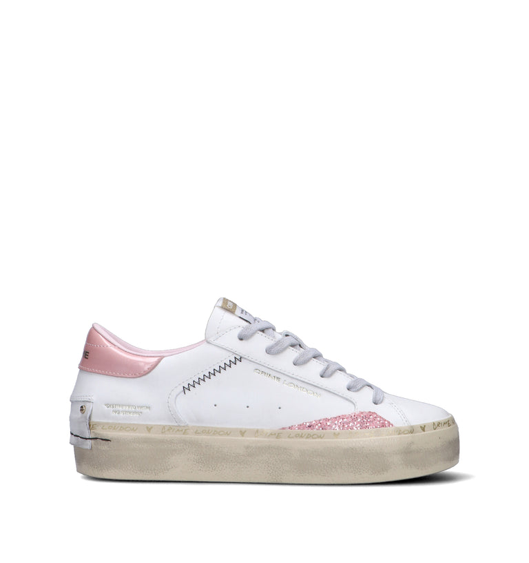 CRIME Sneaker donna bianca in pelle