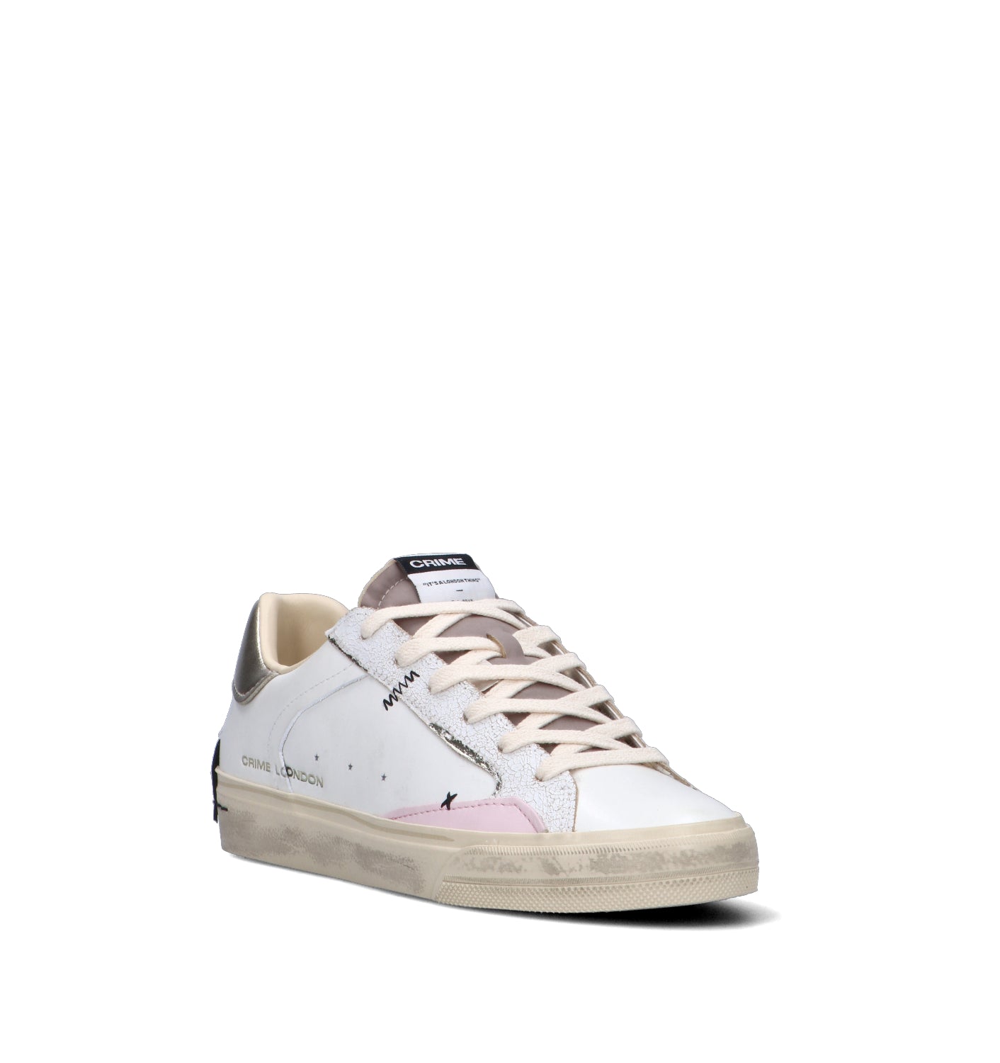 CRIME Sneaker donna bianca in pelle