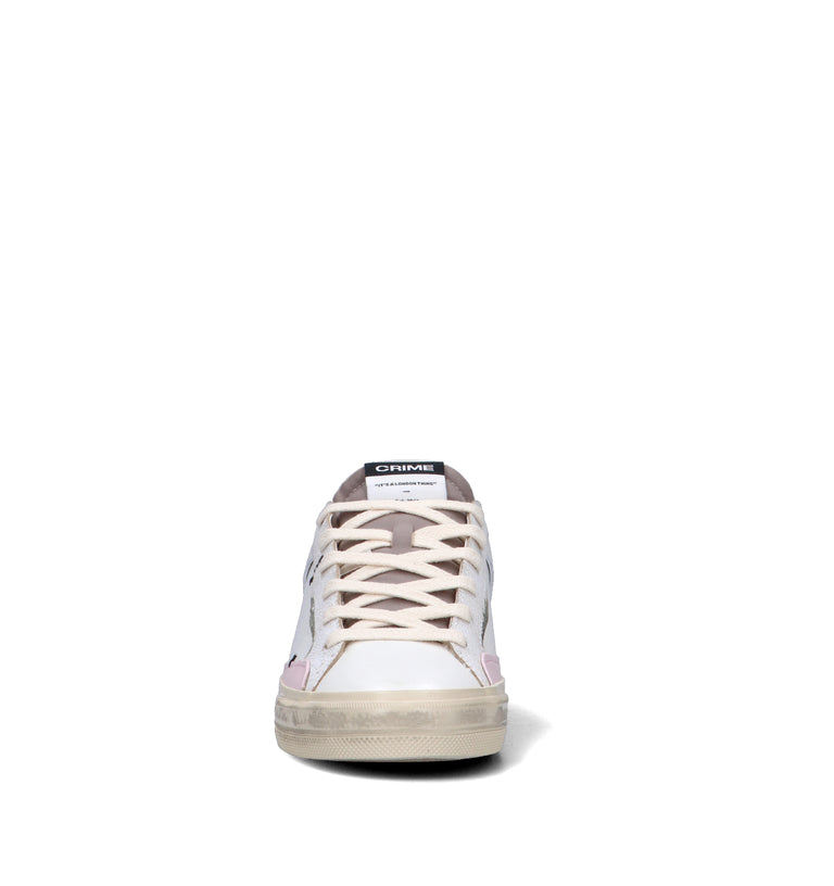 CRIME Sneaker donna bianca in pelle