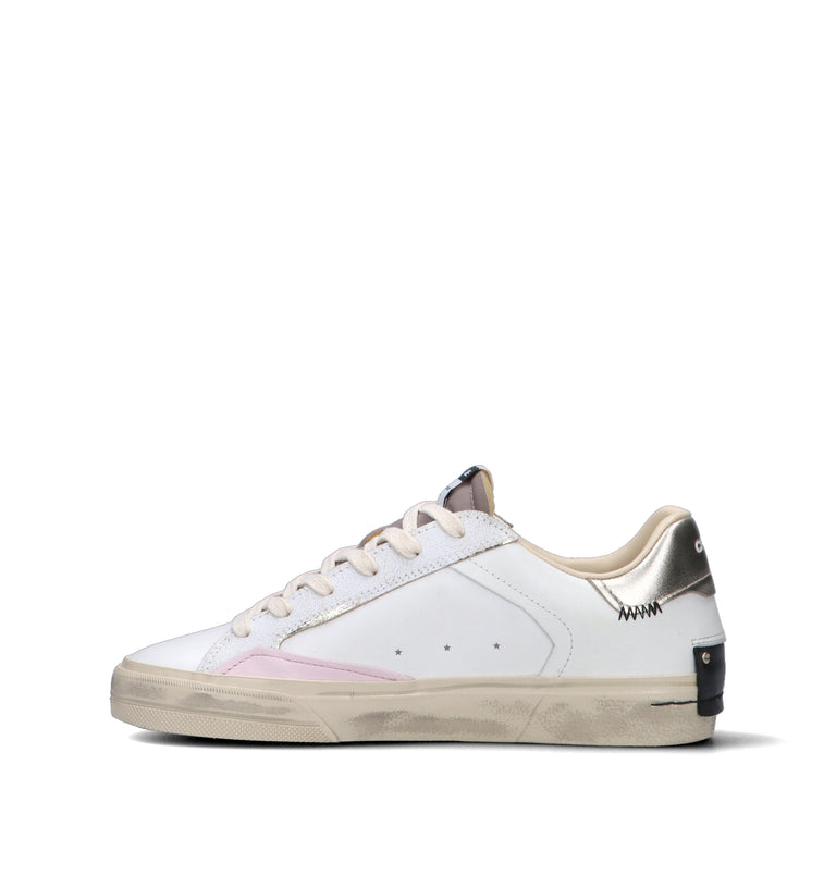 CRIME Sneaker donna bianca in pelle