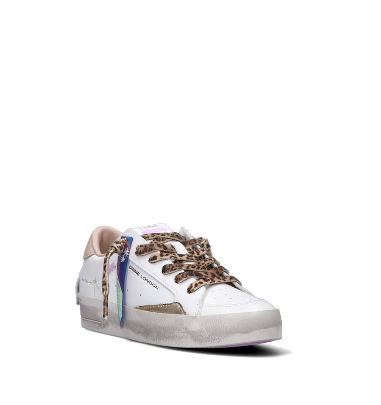 CRIME Sneaker donna bianca in pelle
