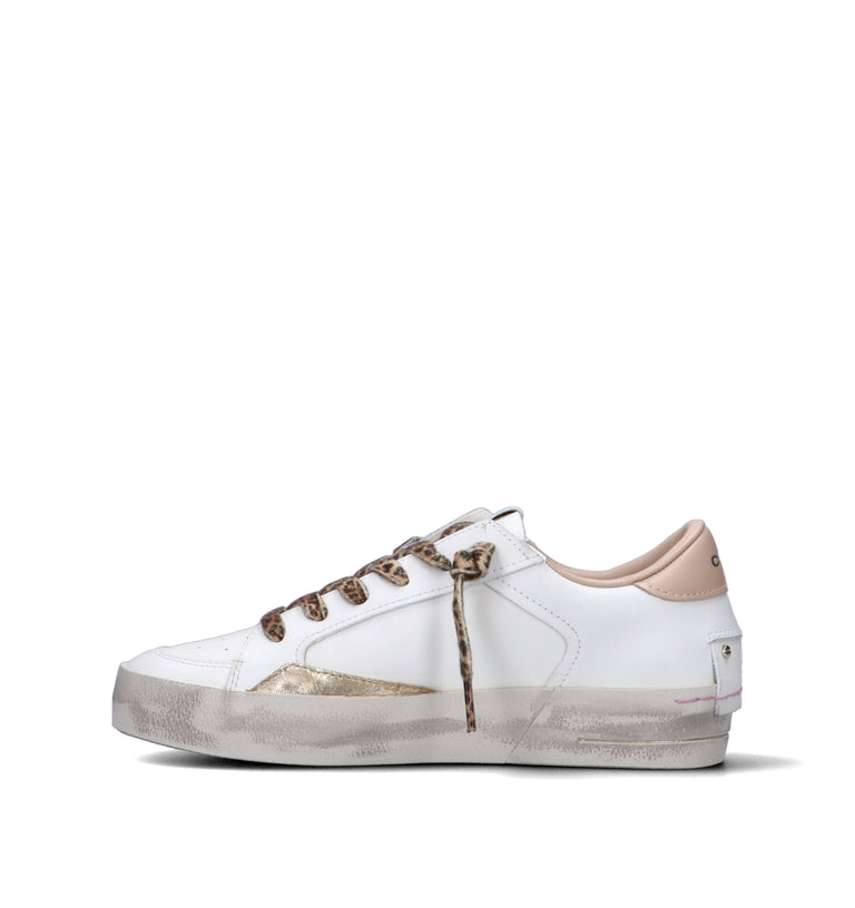 CRIME Sneaker donna bianca in pelle