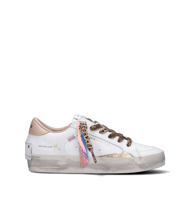 CRIME Sneaker donna bianca in pelle