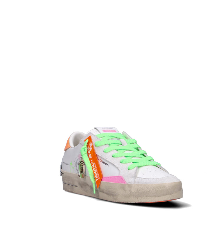 CRIME Sneaker donna bianca in pelle