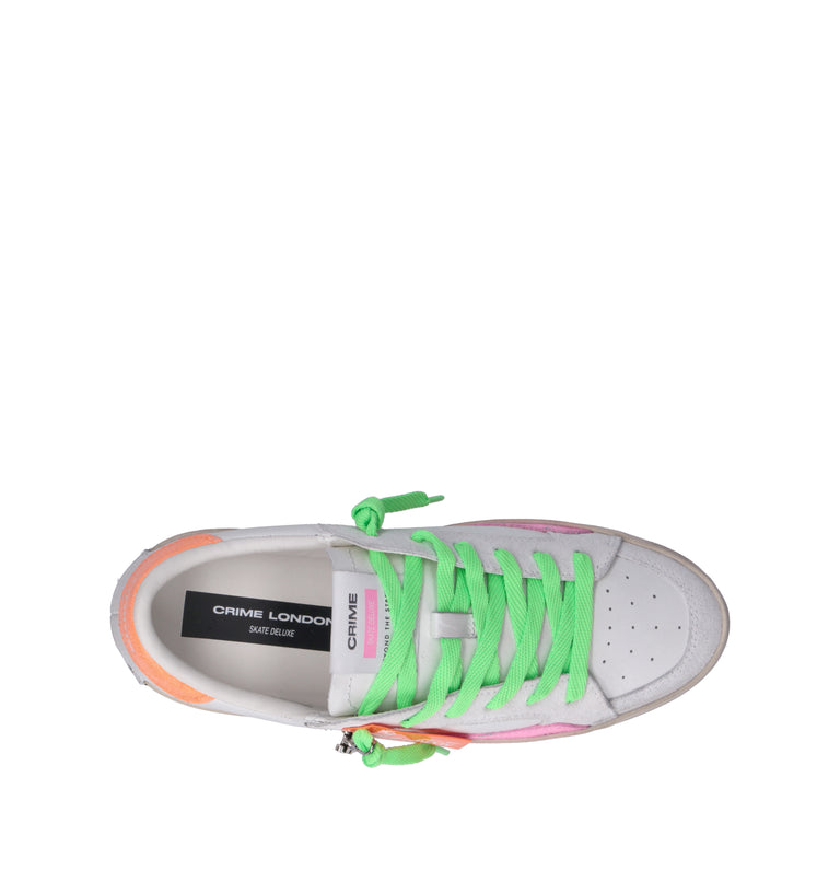 CRIME Sneaker donna bianca in pelle