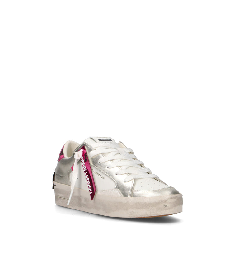 CRIME Sneaker donna bianca in pelle