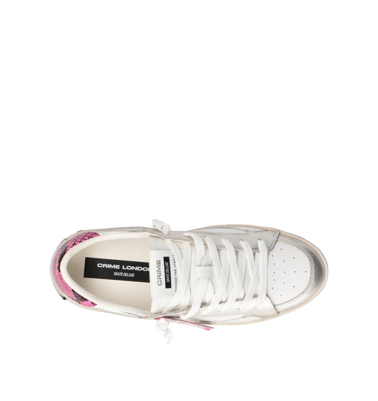 CRIME Sneaker donna bianca in pelle