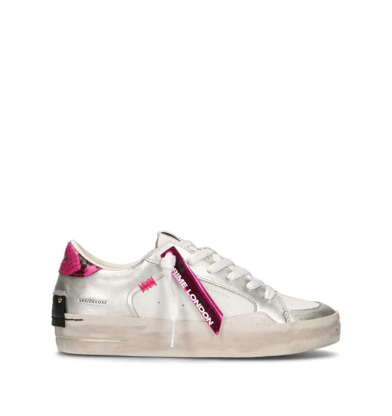 CRIME Sneaker donna bianca in pelle