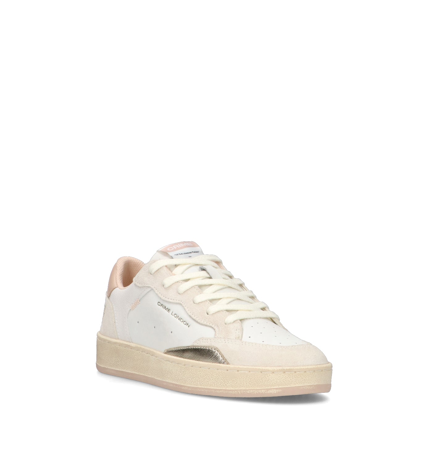 CRIME Sneaker donna bianca in pelle