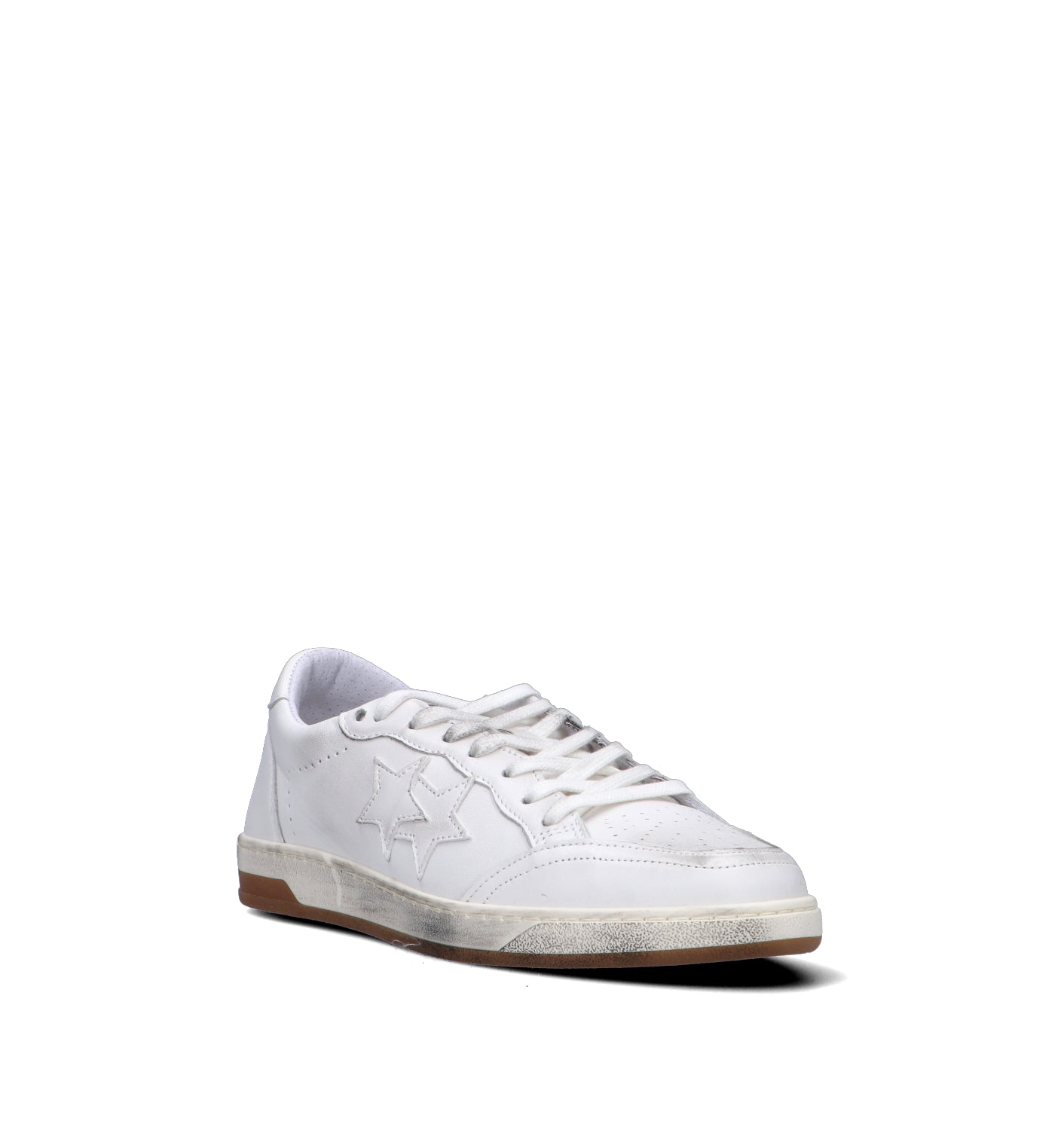 2 STAR Sneaker donna bianca in pelle