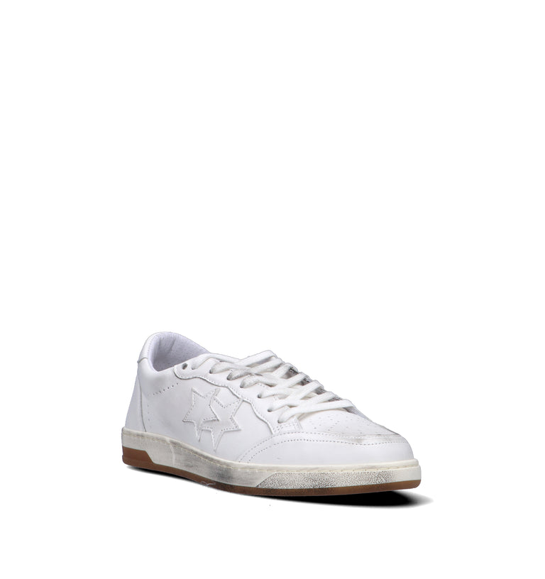 2 STAR Sneaker donna bianca in pelle