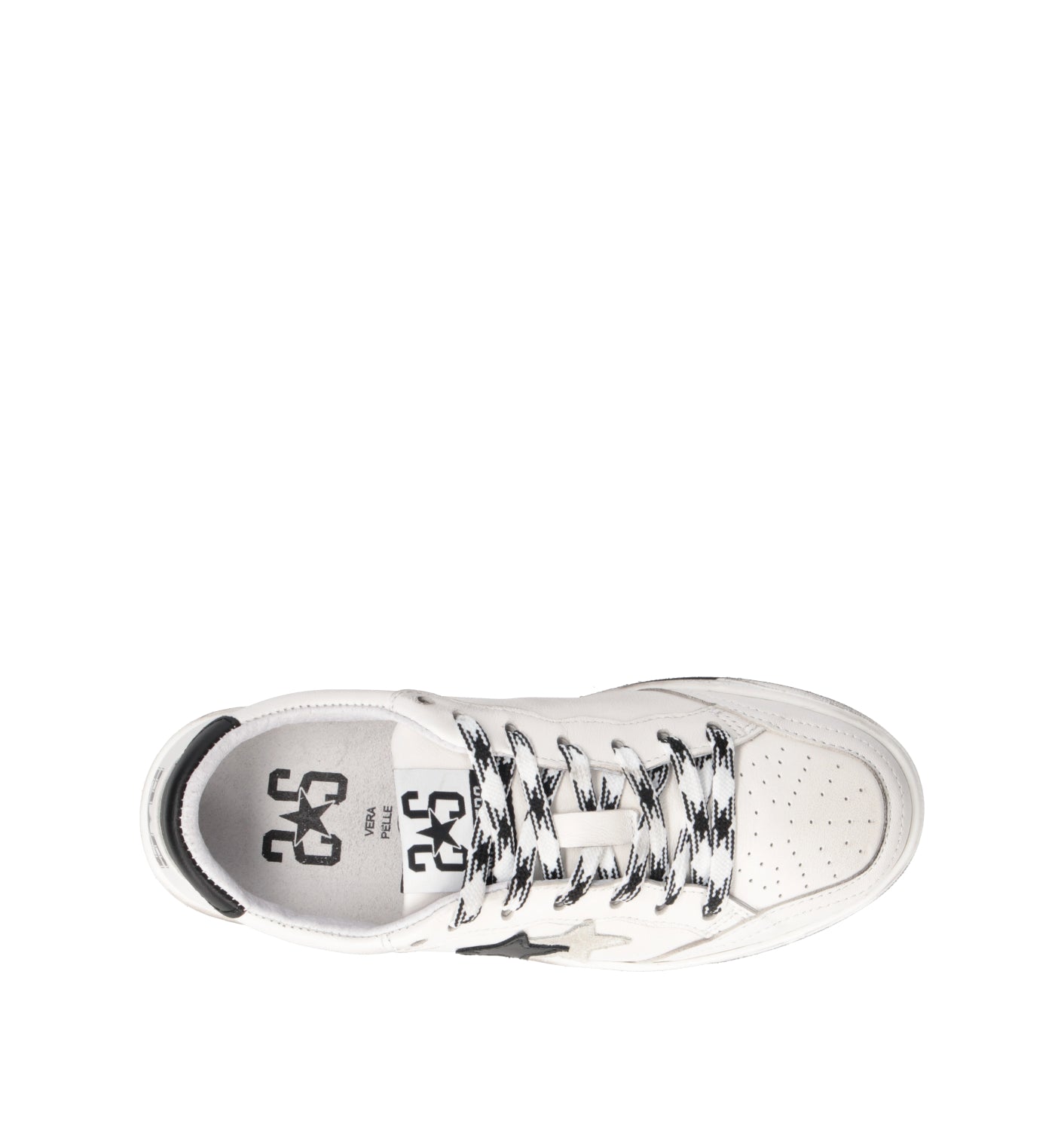 2 STAR Sneaker donna bianca in pelle