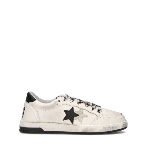 2 STAR Sneaker donna bianca in pelle