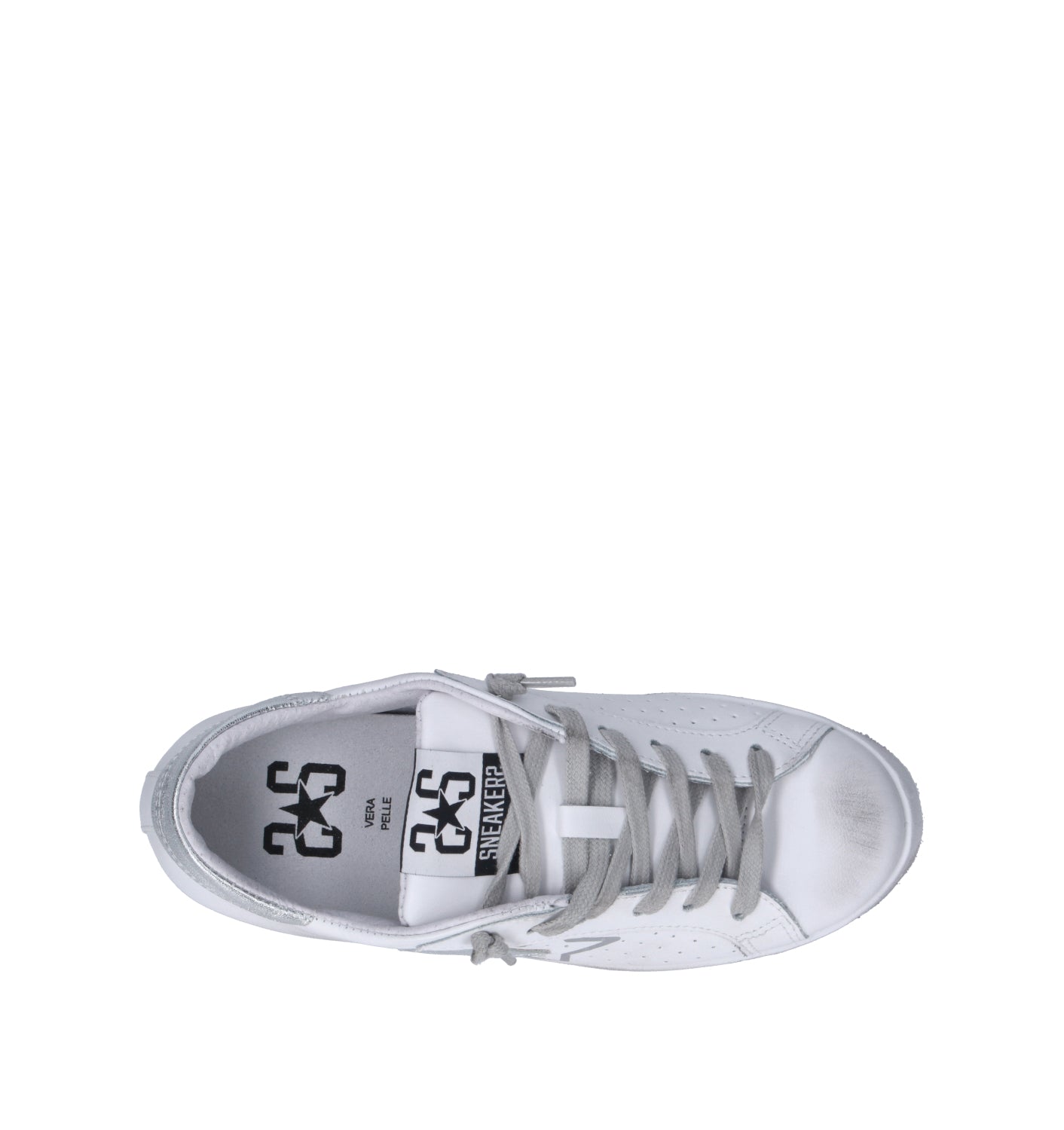 2 STAR Sneaker donna bianca in pelle