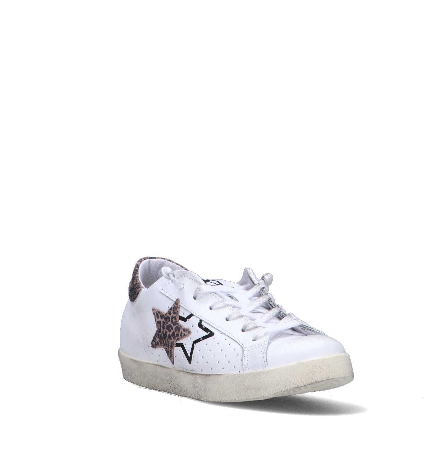 2 STAR Sneaker donna bianca in pelle