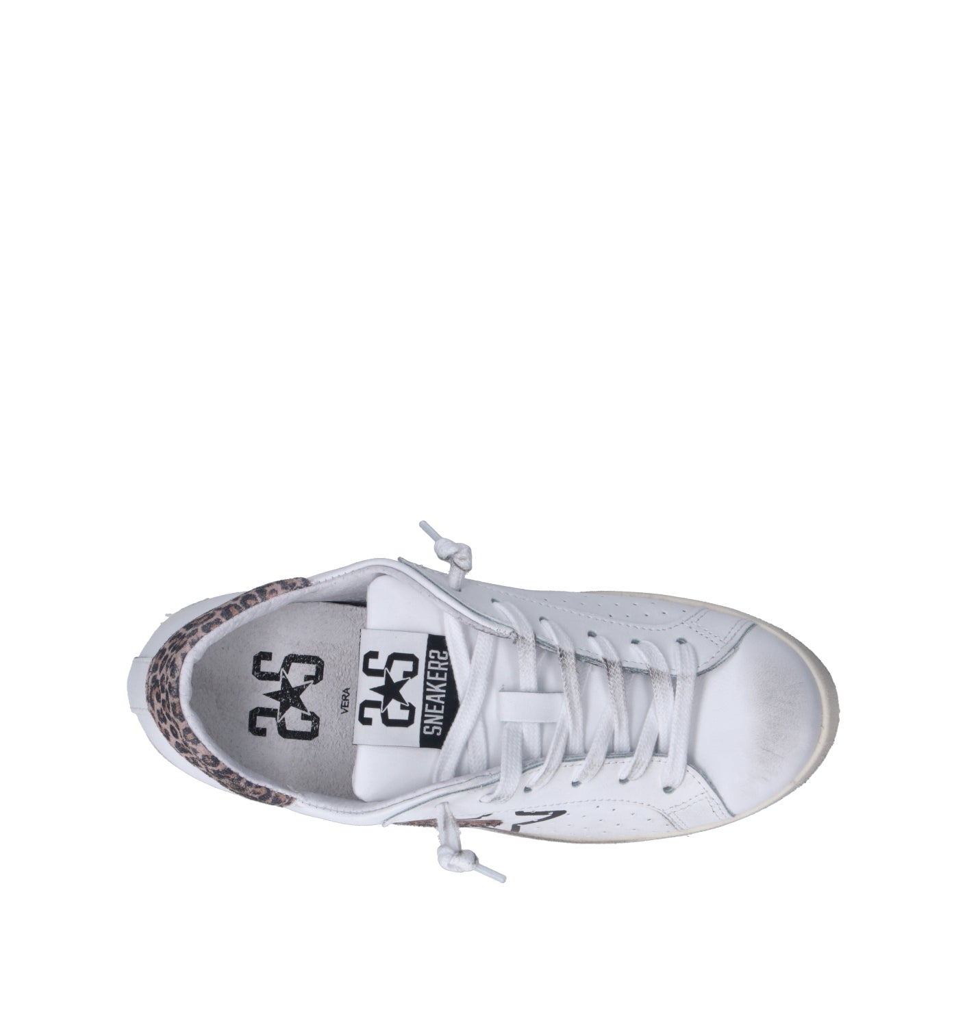 2 STAR Sneaker donna bianca in pelle
