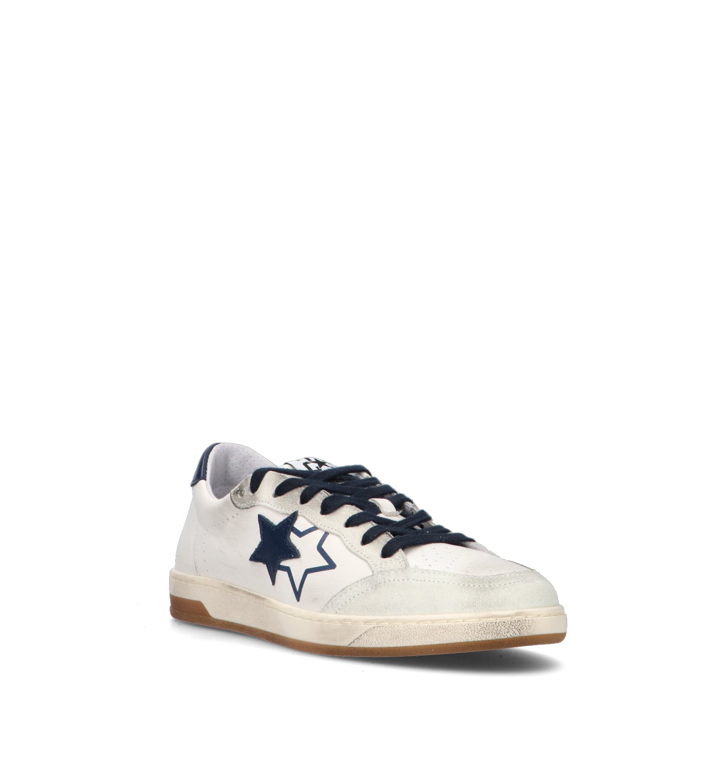 2 STAR Sneaker uomo bianca in pelle
