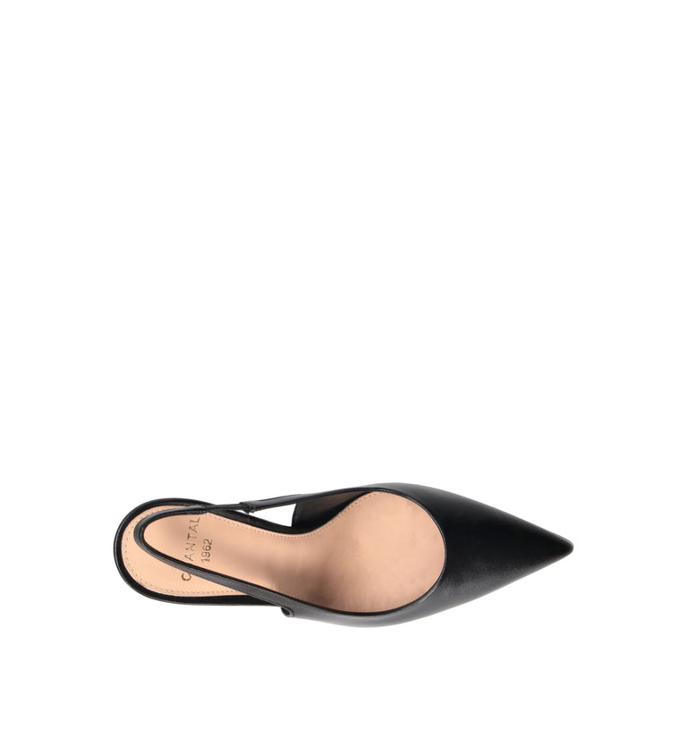 CHANTAL 1962 Slingback donna nera in pelle