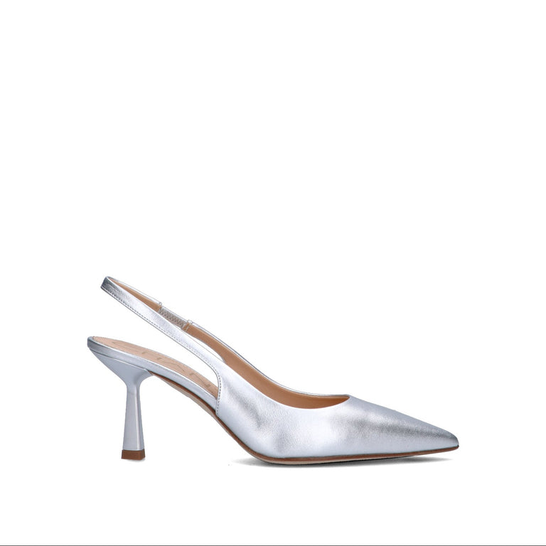 CHANTAL 1962 Slingback donna argento in pelle