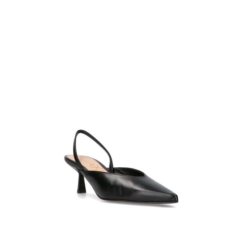 CHANTAL 1962 Slingback donna nera in pelle